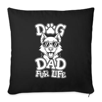 Chien Husky Sibérien Papa Pour La Vie - Housse de coussin décorative 45 x 45 cm - noir - Devant