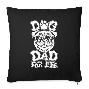 Carlin Chien Chien Papa Pour La Vie - Housse de coussin décorative 45 x 45 cm - noir - Devant