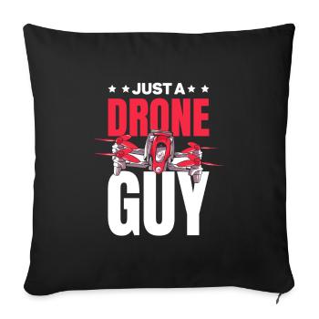 Drone Quadcopter Juste un gars de drone - Housse de coussin décorative 45 x 45 cm - noir - Devant
