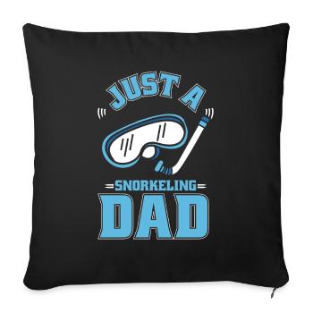 Schnorcheln : juste un papa plongeur en apnée - Housse de coussin décorative 45 x 45 cm - noir - Devant