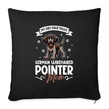 German Wirehaired Mom - Sofa pillowcase 17,3'' x 17,3'' (45 x 45 cm) - black - Front