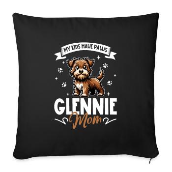 Glen irlandais de la maman Imaal Terrier - Housse de coussin décorative 45 x 45 cm - noir - Devant