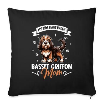 Grand Basset Griffon Vendéen Mama - Housse de coussin décorative 45 x 45 cm - noir - Devant