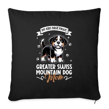 Grande Bouvier Suisse Maman - Housse de coussin décorative 45 x 45 cm - noir - Devant