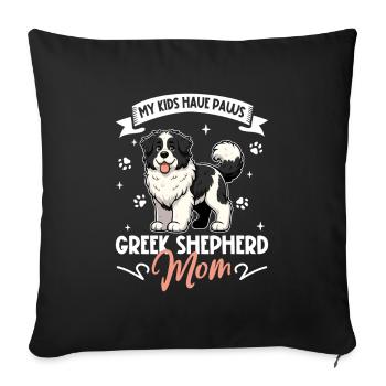 Greek Shepherd Mom - Sofa pillowcase 17,3'' x 17,3'' (45 x 45 cm) - black - Front