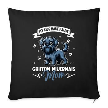 Griffon Nivernais, Maman - Housse de coussin décorative 45 x 45 cm - noir - Devant