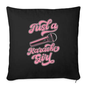 Karaoké Juste une fille de karaoké - Housse de coussin décorative 45 x 45 cm - noir - Devant