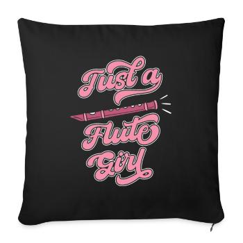 Flötist Flöte Just A Flute Girl - Housse de coussin décorative 45 x 45 cm - noir - Devant