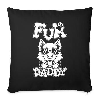 Chien Husky Sibérien Papa Pour Papa - Housse de coussin décorative 45 x 45 cm - noir - Devant