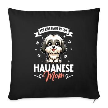Maman bichonne - Housse de coussin décorative 45 x 45 cm - noir - Devant