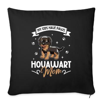 Maman Hovawart - Housse de coussin décorative 45 x 45 cm - noir - Devant