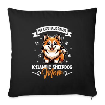 Maman chienne islandaise - Housse de coussin décorative 45 x 45 cm - noir - Devant