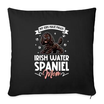 Irish Water Spaniel Mama - Sofakissenbezug 45 x 45 cm - Schwarz - Vorne