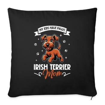 Irish Terrier Mom - Sofa pillowcase 17,3'' x 17,3'' (45 x 45 cm) - black - Front