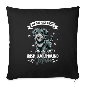 Maman Irish Wolfhound - Housse de coussin décorative 45 x 45 cm - noir - Devant