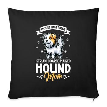 Rauhhaarige Istrianer Bracke Mama - Sofakissenbezug 45 x 45 cm - Schwarz - Vorne
