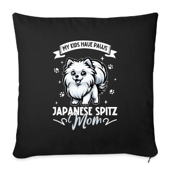 Maman Spitz Japon - Housse de coussin décorative 45 x 45 cm - noir - Devant