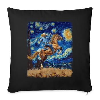 Rodeo Barrel Racer Barrel Racing Starry Night Gemä - Housse de coussin décorative 45 x 45 cm - noir - Devant