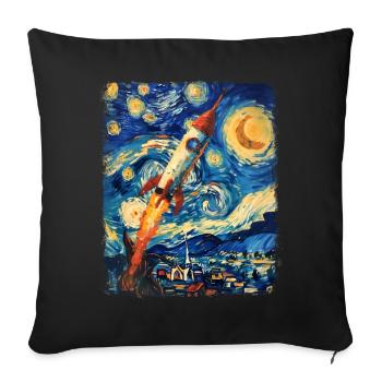 Fusée Astronomie Espace Fusée Spatiale Nuit Étoilée Ma - Housse de coussin décorative 45 x 45 cm - noir - Devant