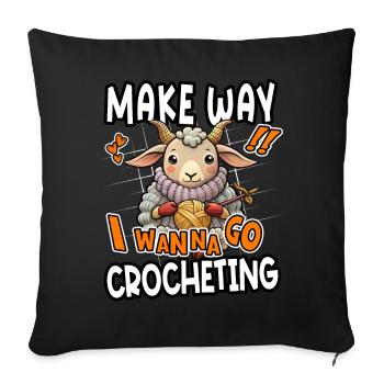 Make Way I Wanna Go Crocheting Funny Goat Design - Housse de coussin décorative 45 x 45 cm - noir - Devant