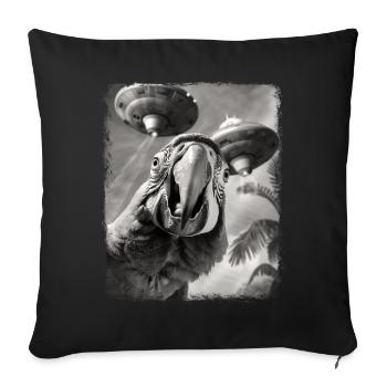 Macaw Parrot Bird UFO Alien Alien Selfie - Sofa pillowcase 17,3'' x 17,3'' (45 x 45 cm) - black - Front