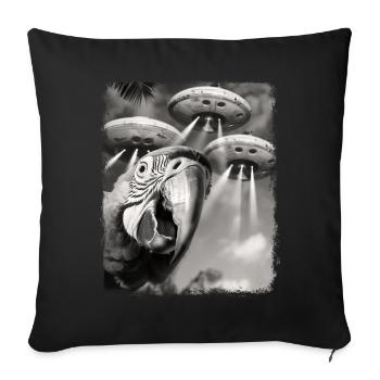 Macaw Parrot Bird UFO Alien Alien Selfie - Sofa pillowcase 17,3'' x 17,3'' (45 x 45 cm) - black - Front