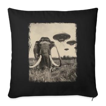 Mammoth Woolly UFO Alien Alien Selfie - Sofa pillowcase 17,3'' x 17,3'' (45 x 45 cm) - black - Front
