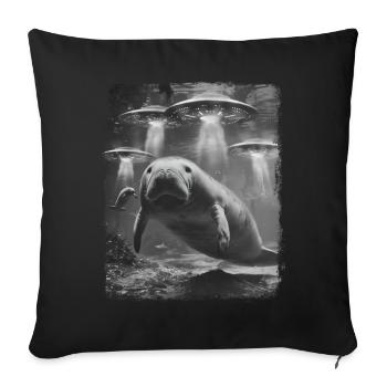 Manatee Floaty Potato UFO Alien Alien S - Sofa pillowcase 17,3'' x 17,3'' (45 x 45 cm) - black - Front