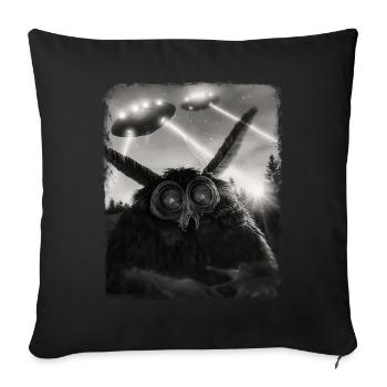 Mothman Cryptozoologie OVNI Alien Alien Se - Housse de coussin décorative 45 x 45 cm - noir - Devant