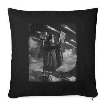 Moses Jüdisch Christlich UFO Alien Außerirdisch Se - Sofakissenbezug 45 x 45 cm - Schwarz - Vorne
