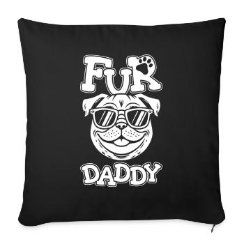 Carlin Chien Chien Papa Pour Papa - Housse de coussin décorative 45 x 45 cm - noir - Devant