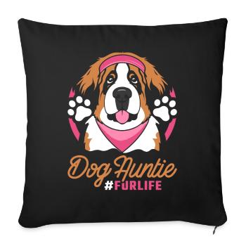 Saint Bernard Dog Aunt For Life - Sofa pillowcase 17,3'' x 17,3'' (45 x 45 cm) - black - Front