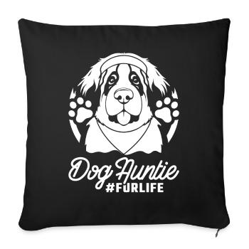 Saint Bernard Dog Aunt For Life - Sofa pillowcase 17,3'' x 17,3'' (45 x 45 cm) - black - Front