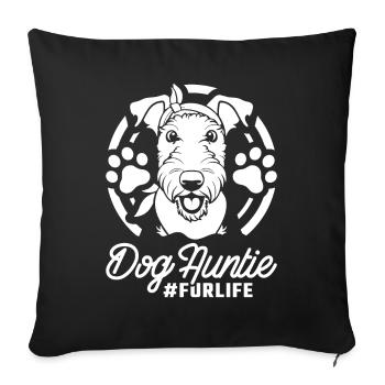 Airedale Terrier Dog Aunt Fur Life - Sofakissenbezug 45 x 45 cm - Schwarz - Vorne