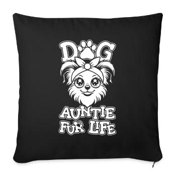 Papillon Chien Tante Pour La Vie - Housse de coussin décorative 45 x 45 cm - noir - Devant
