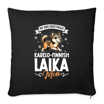 Karélo-finlandaise Laïka Maman - Housse de coussin décorative 45 x 45 cm - noir - Devant