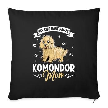 Maman Komondor - Housse de coussin décorative 45 x 45 cm - noir - Devant