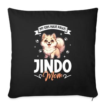 Korea Jindo Dog Mom - Sofa pillowcase 17,3'' x 17,3'' (45 x 45 cm) - black - Front