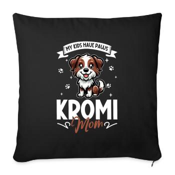 Kromfohrländer Mama - Sofakissenbezug 45 x 45 cm - Schwarz - Vorne