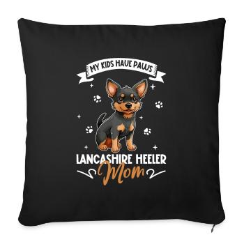 Lancashire Heeler Mom - Sofa pillowcase 17,3'' x 17,3'' (45 x 45 cm) - black - Front