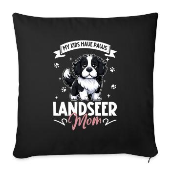 Landseer Mama - Housse de coussin décorative 45 x 45 cm - noir - Devant