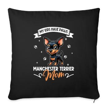Manchester Terrier Mom - Sofa pillowcase 17,3'' x 17,3'' (45 x 45 cm) - black - Front
