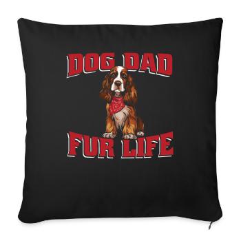 Cocker Spaniel Chien Papa Pour La Vie - Housse de coussin décorative 45 x 45 cm - noir - Devant