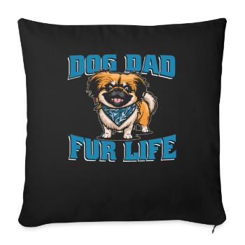Chien pékinois papa pour la vie - Housse de coussin décorative 45 x 45 cm - noir - Devant