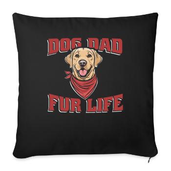Chien Labrador papa pour la vie - Housse de coussin décorative 45 x 45 cm - noir - Devant