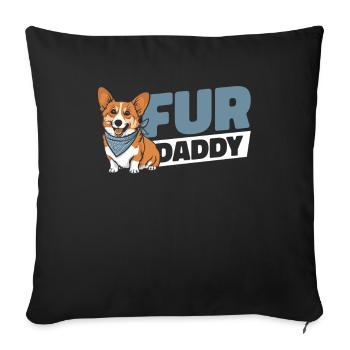Corgi Dog Dad For Daddy - Sofa pillowcase 17,3'' x 17,3'' (45 x 45 cm) - black - Front