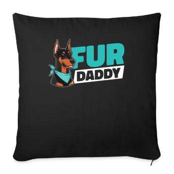 Doberman chien papa pour papa - Housse de coussin décorative 45 x 45 cm - noir - Devant