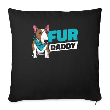 Bull Terrier Chien Papa Pour Papa - Housse de coussin décorative 45 x 45 cm - noir - Devant