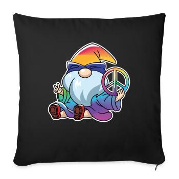 Peace Gnome Gnome Dwarves LGBTQ+ - Sofa pillowcase 17,3'' x 17,3'' (45 x 45 cm) - black - Front