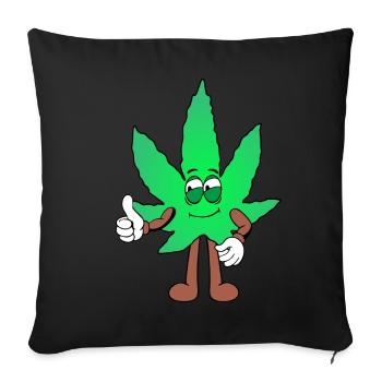 Der Bloom - Weed Cannabis Stoned Hanf Marihuana - Sofakissenbezug 45 x 45 cm - Schwarz - Vorne